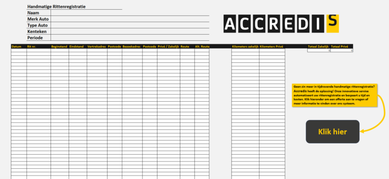 Excel-rittenregistratie